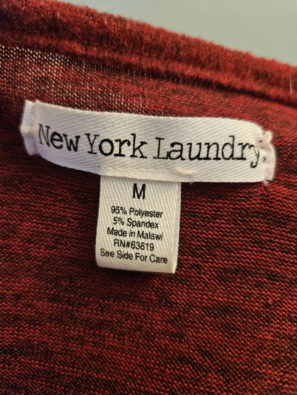 New York Laundry Women's Size Medium M Cozy Scoop Neck Red Tunic Sweater